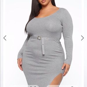 Fashion Nova Gray sweater dress